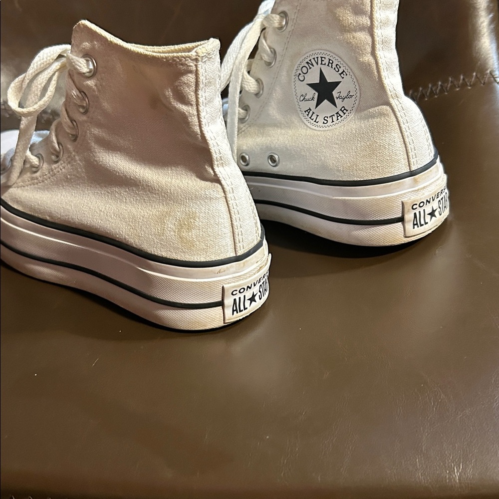 Converse Chuck Taylor White Canvas platform Sneakers - Picture 2 of 4